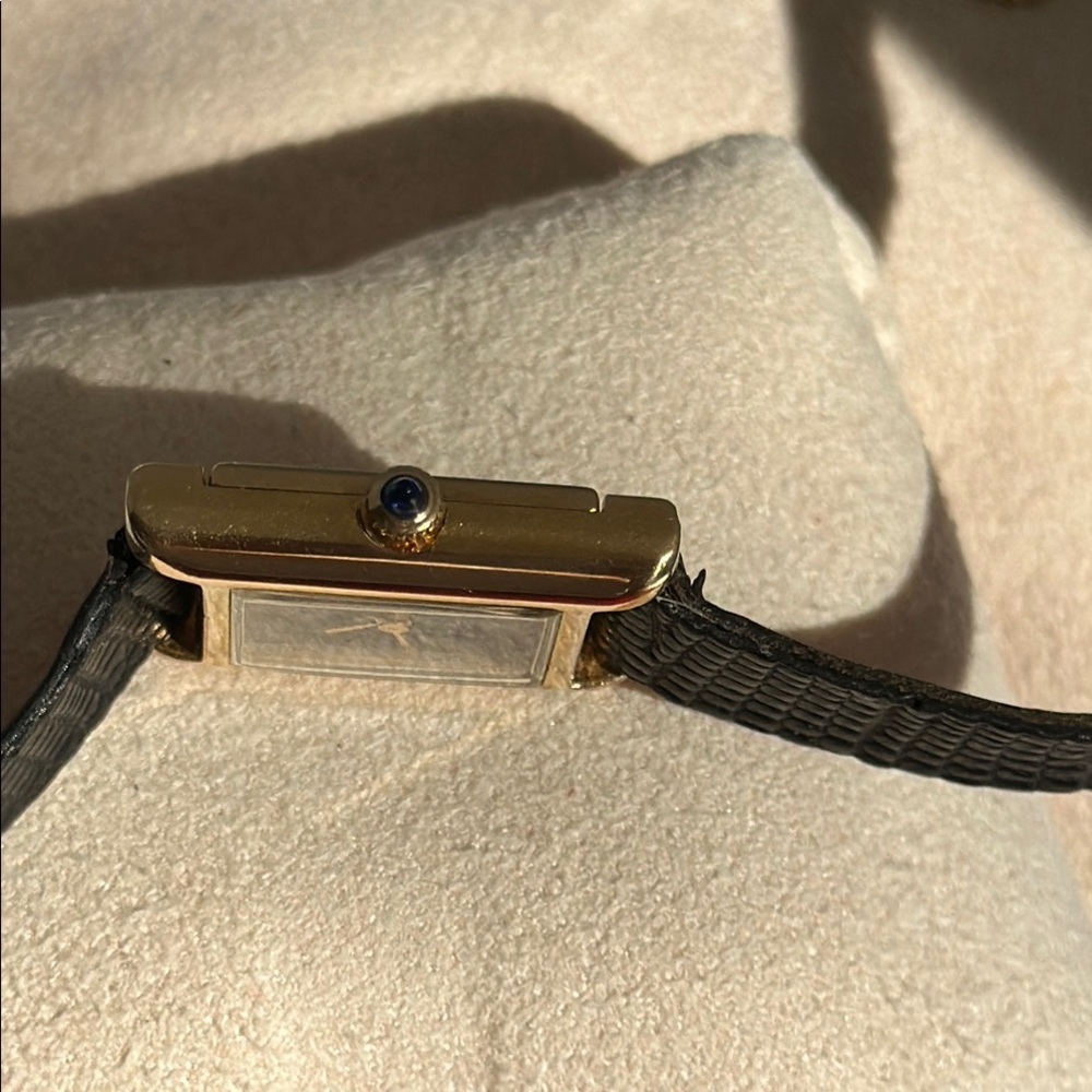 Cartier 18k Gold Electroplated swiss and Blue Watch - Picture 6 of 11